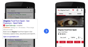 Google Search Results indexed app deeplinks