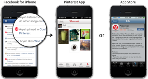 Pinterest mobile app linked from Facebook app using App Links