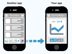 Linking two apps using deeplink.me