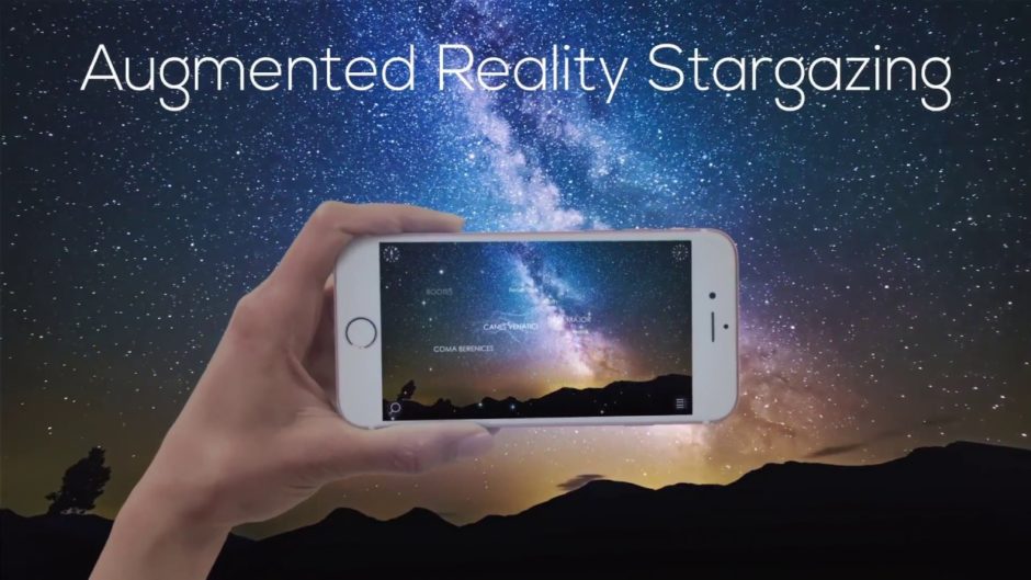 A phone depicting the AR capabilities of the Star Walk App 